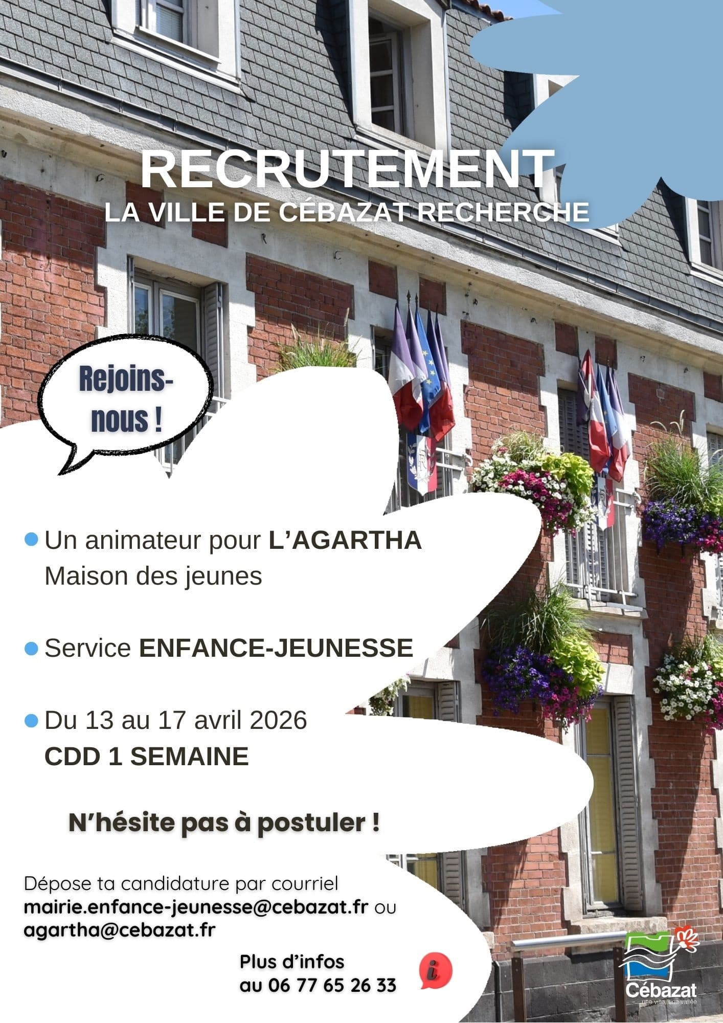 Affiche recrutement Animateur AGaRTHA