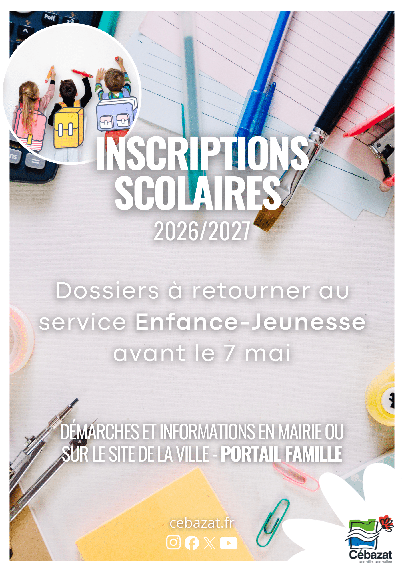 Inscriptions scolaires 2026-2027